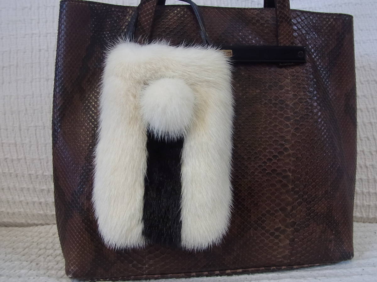 Aハンドメイドミンクバッグ 未使用コートのリメイク品