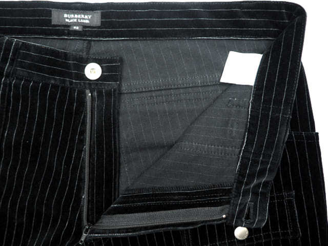 即決☆BURBERRY BLACK LABEL☆W34位 82 廃盤 ベロアパンツ バーバリー
