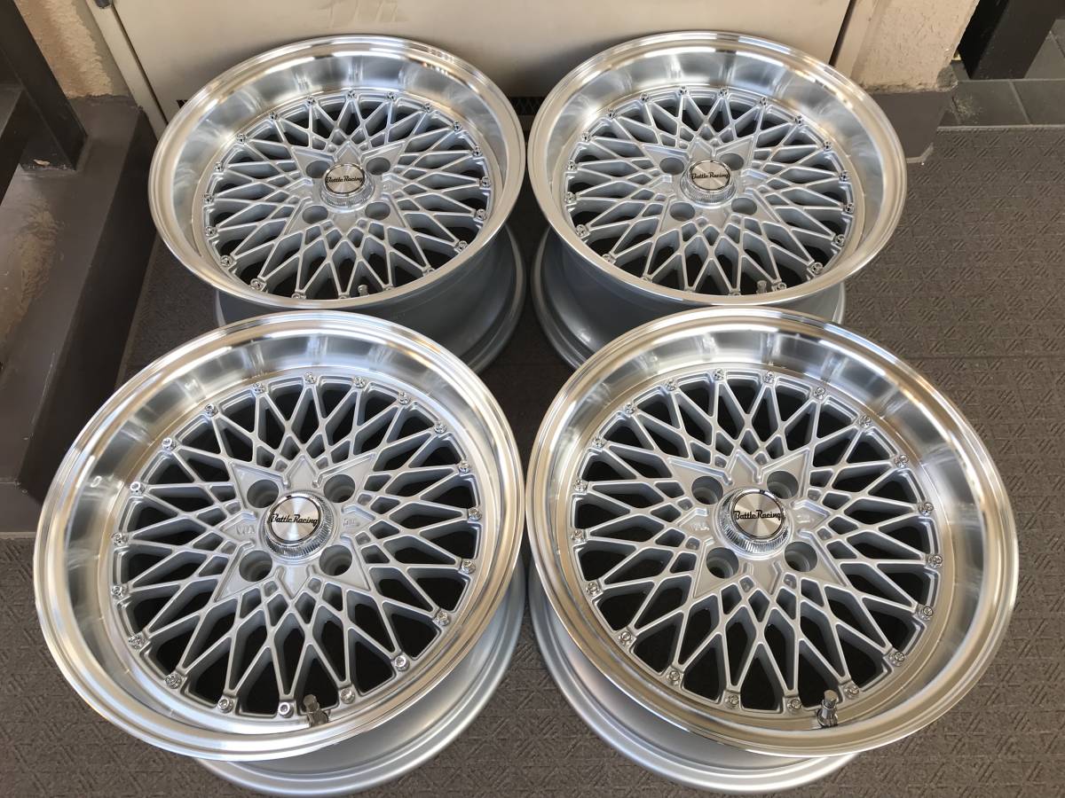 旧車 街道レーサー 暴走族 走り屋 15×8J/＋20/PCD100 新品メッシュ 