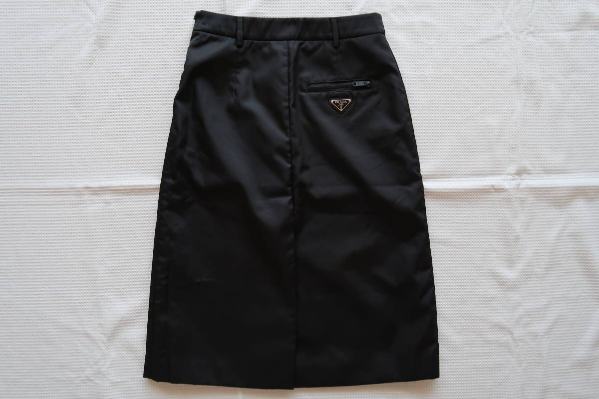 2019AW☆PRADA☆USED☆タイト スリット スカート黒40/プラダ・三角 