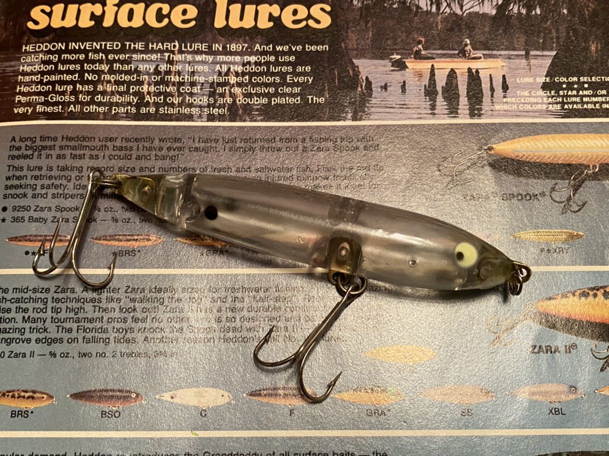 レストア済old heddon 2nd zara spook clearオールドヘドン