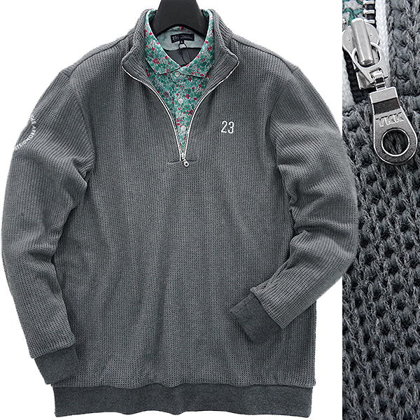 大得価，お得 定価2.4万 23区ゴルフ フェイクレイヤード ハーフジップ ニット 4L 灰 I51162 23区GOLF 秋冬 メンズ Vネック シャツ 大きいサイズ(セーター)｜売買されたオークション情報、yahooの商品情報をアーカ セーター