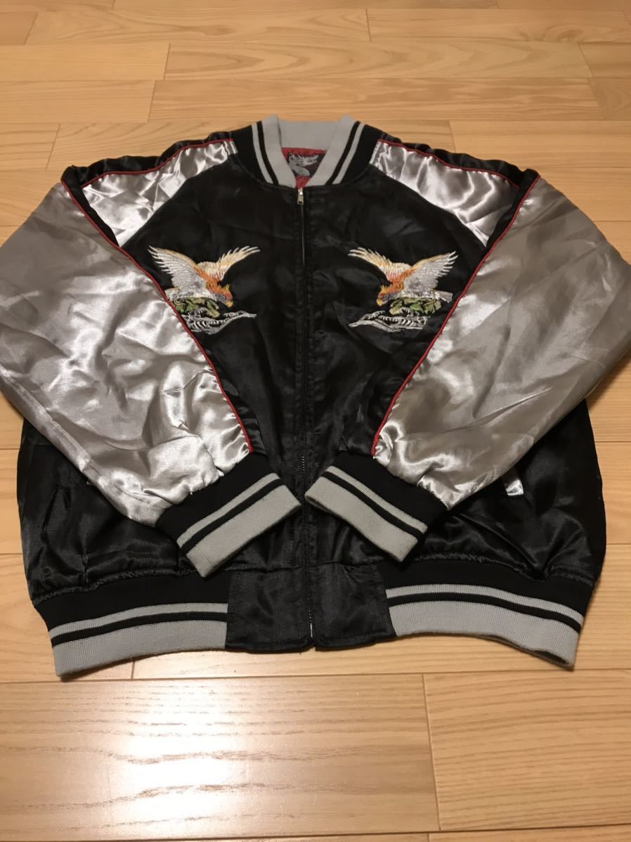 ビンテージBBH スカジャンL 良品☆ブランド不明/Japanese pattern Embroidery スカジャン L 背面