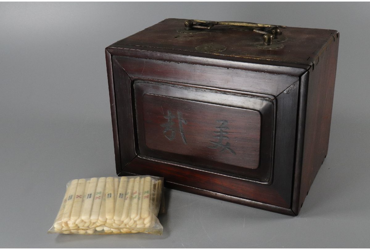 麻雀牌 骨牌 背竹牌 唐木箱 時代物 唐木箱付 - 竹嵌 中国 Yahoo