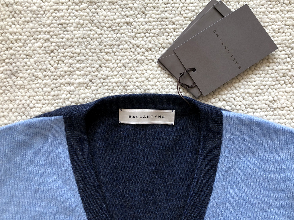 秋冬 伊製新品 BALLANTYNE バランタイン カシミヤ100%Vネックニット 15