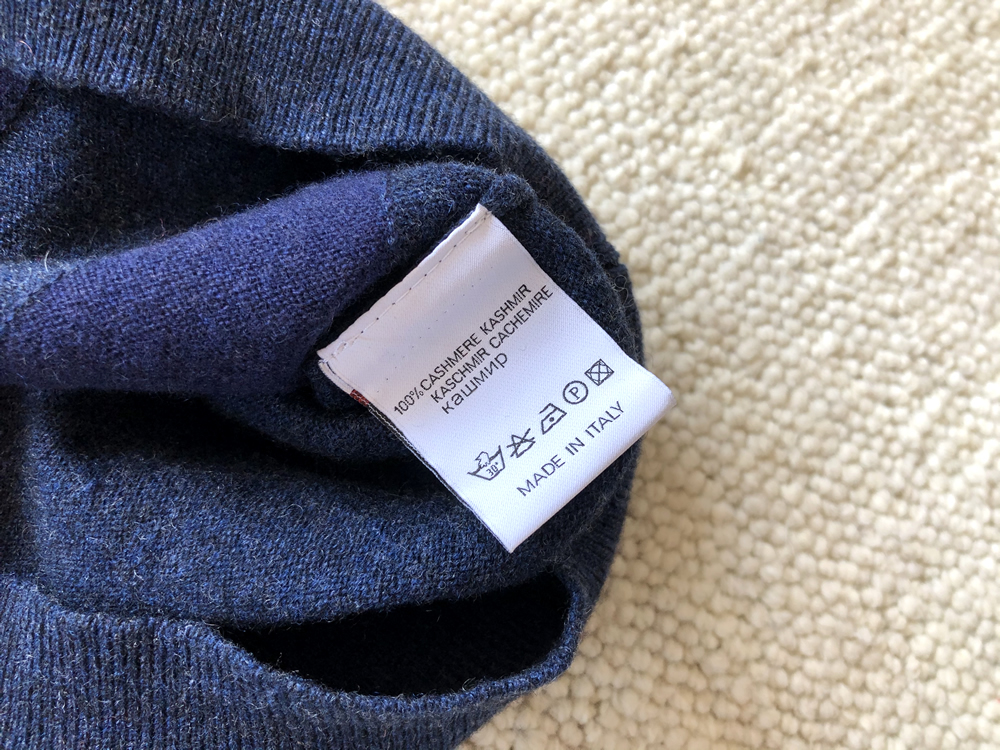 美品 80s Ballantyne ピュア カシミヤニット ブルー 秋冬 伊製新品 BALLANTYNE バランタイン カシミヤ100%Vネックニット 15