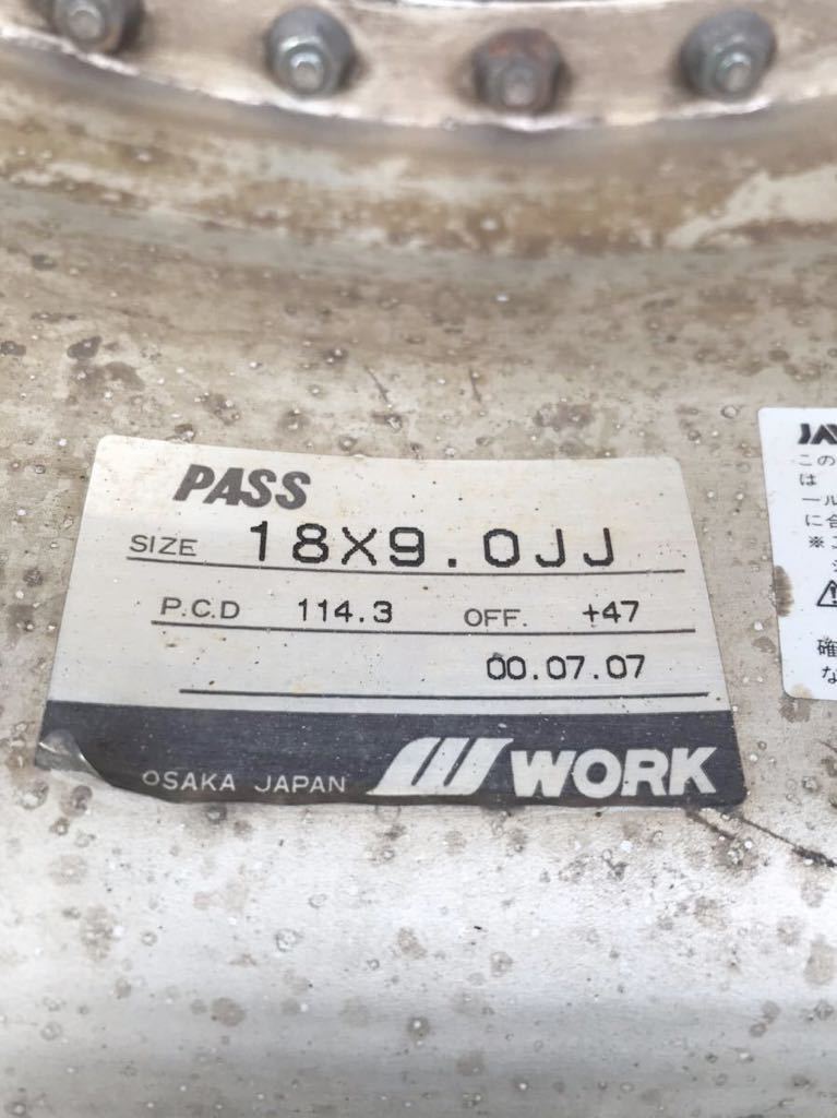 WORK メッシュ 18×9J 47 114.3 2本セット JZX90 JZX100 JZX110
