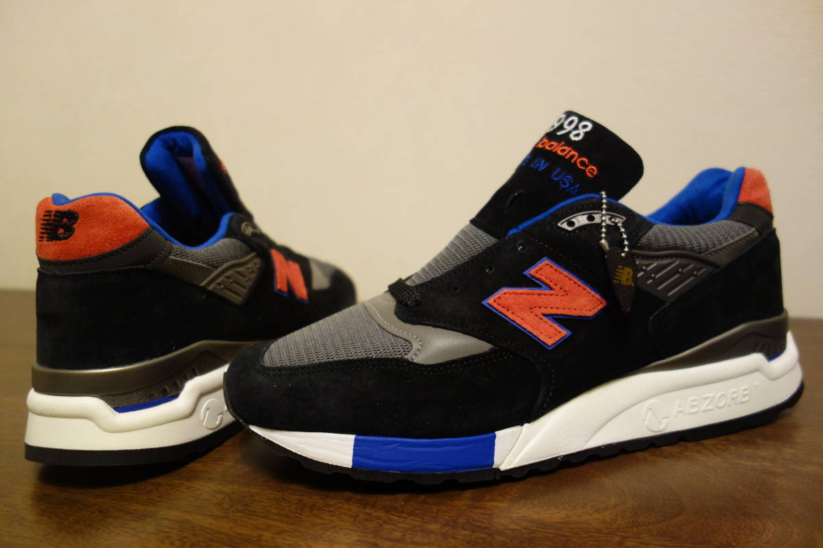 新品未使用 New Balance M998 CBL 27cm 黒 赤 青 USA スエード 576 990 