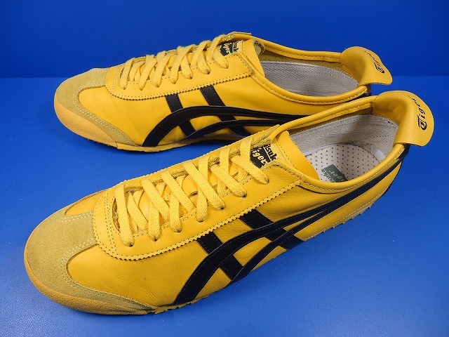 8701■美品 asics onitsukatiger MEXICO66 THL202 アシックス オニツカタイガー メキシコ 黄 黒 28.5 cm