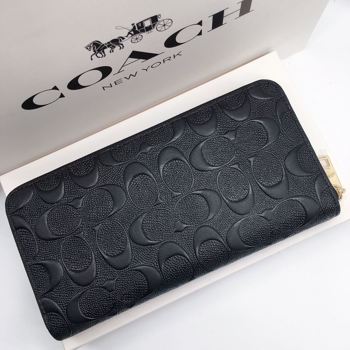【新品】COACH 長財布 F53834 ブラック デボスドシグネチャー Amazon | [コーチ] COACH 長財布 F53834 ブラック IMBLK シグネチャー