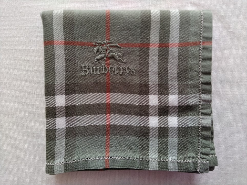 正規品】Burberrys / バーバリーズ ハンカチ グリーン ホース刺繍 yh