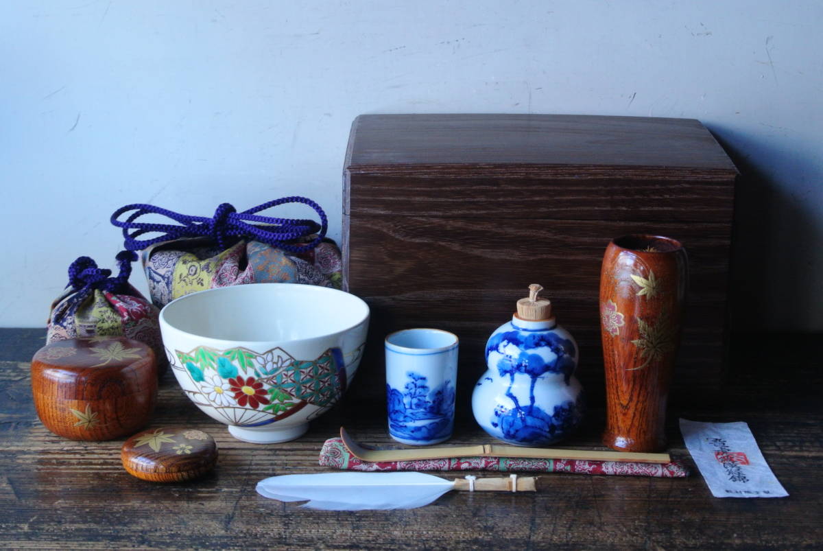 棗 M215 茶箱 共 多田桂寛作』『黒漆塗』『金柳橋蒔絵』『中棗
