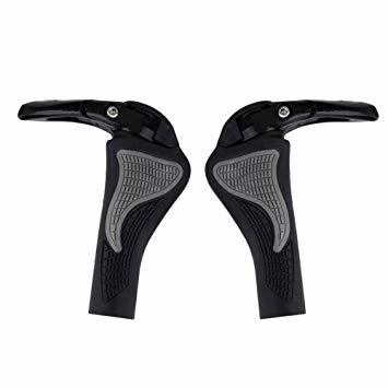 Bestgle左右セット エルゴ グリップ 自転車ハンドルグリップ ブラック 牛角式デザイン 角度調整可能 自転車用ハンドル 自_1