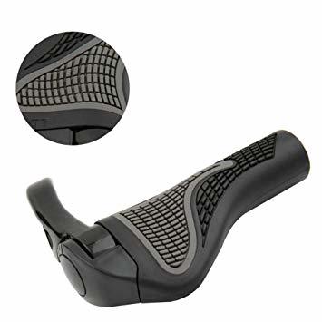 Bestgle左右セット エルゴ グリップ 自転車ハンドルグリップ ブラック 牛角式デザイン 角度調整可能 自転車用ハンドル 自_3