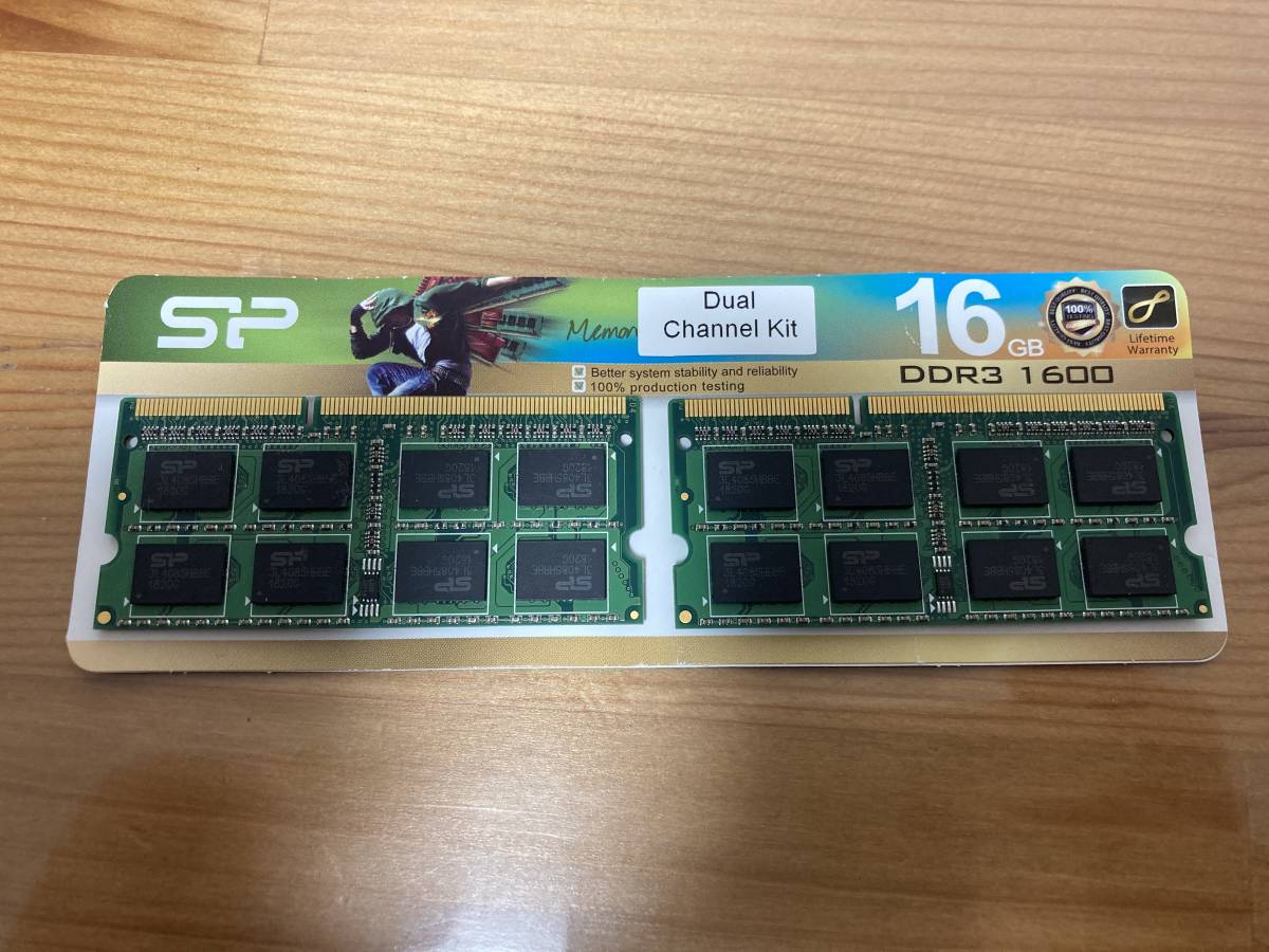 動作確認済　シリコンパワー ノートPC用メモリ DDR3 1600 PC3-12800 8GB×2枚セット 204Pin Mac 対応_1