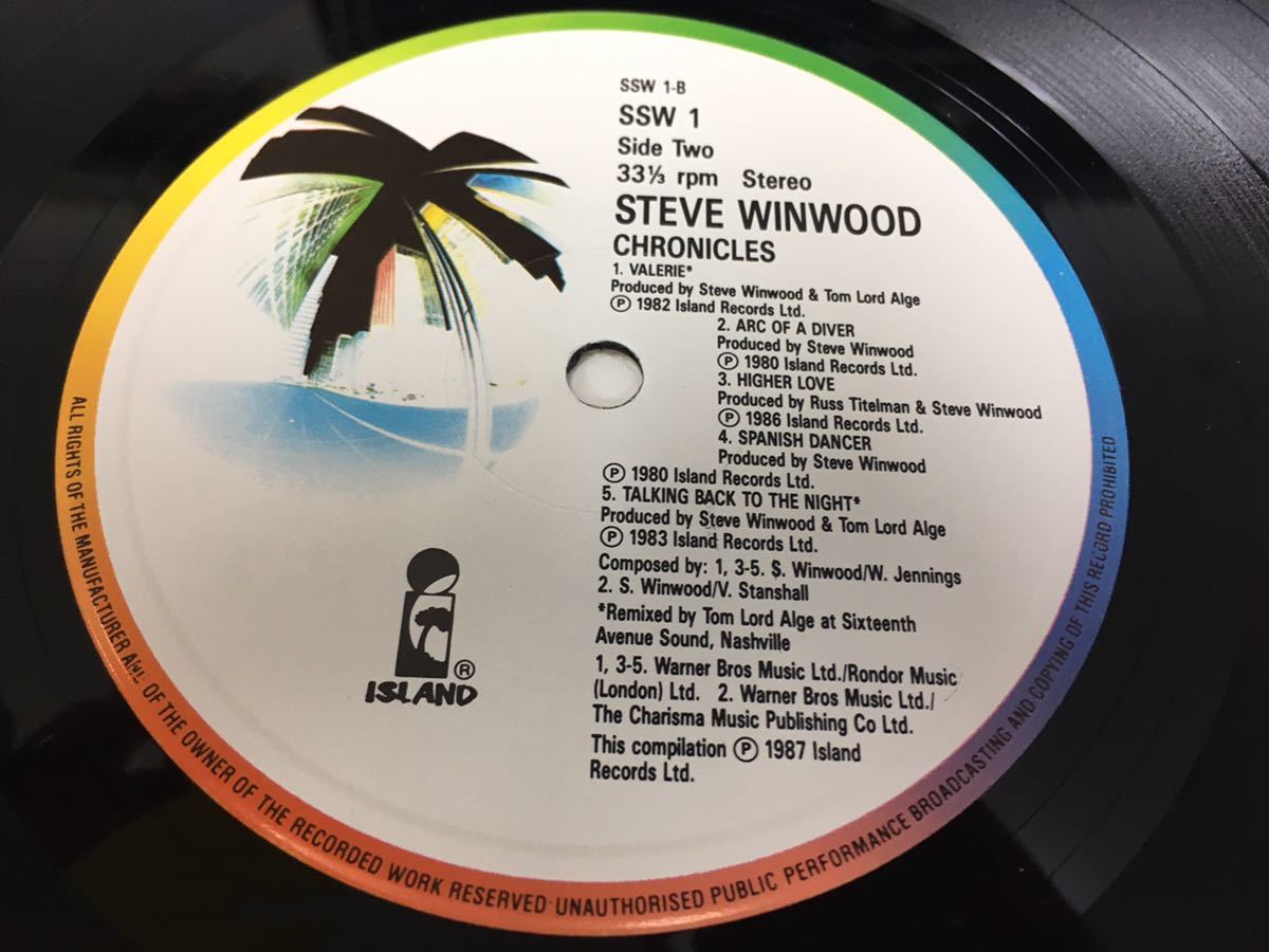 英LP Steve Winwood Chronicles UKオリジ初期プレス Featured album