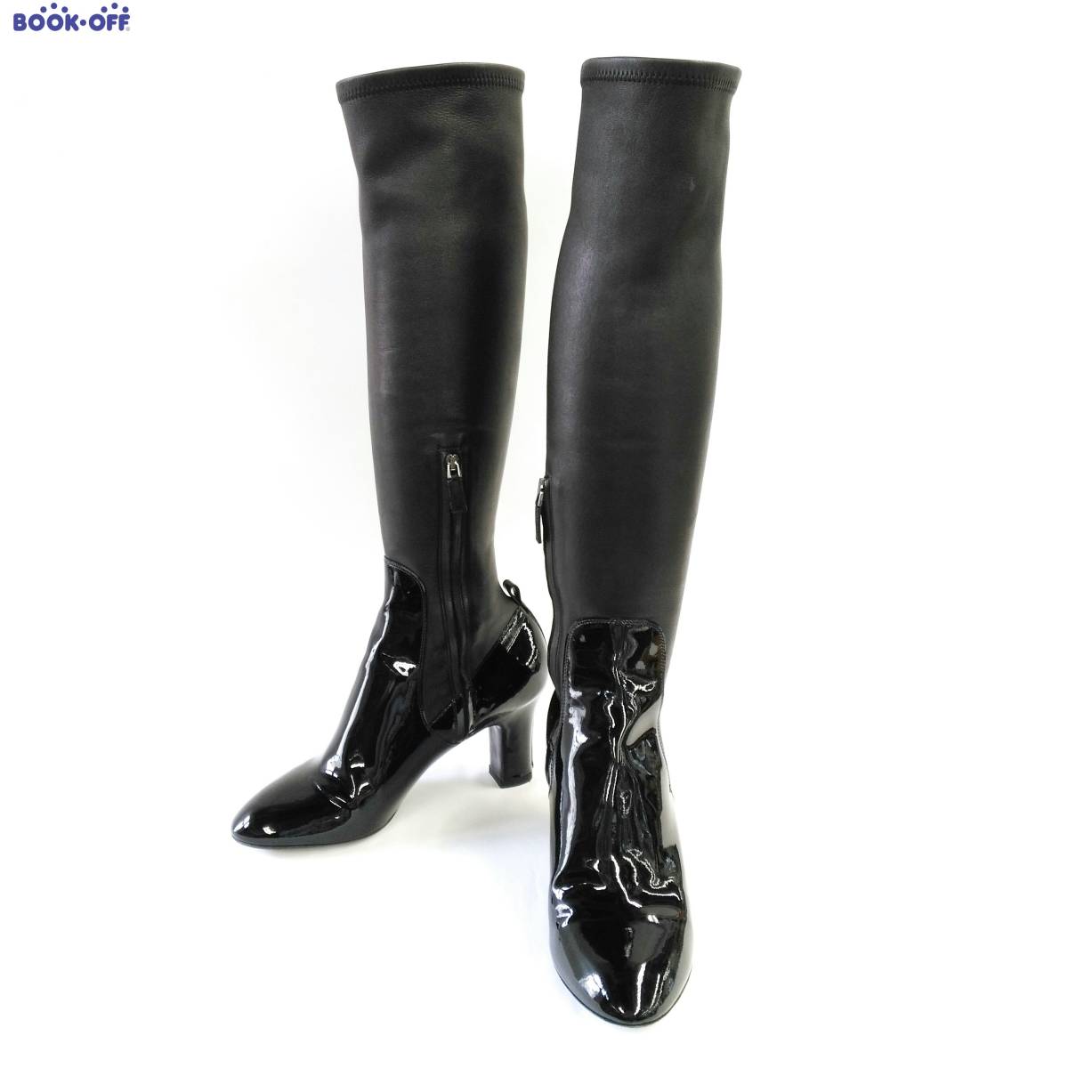 【2026，安い】 LOUIS VUITTON ブラック パテントレザー ロングブーツ エナメルブーツ ブランドシューズ Size:37 23.5cm(女性用)｜売買されたオークション情報、yahooの商品情報をアーカイブ公開 - オークファン 靴
