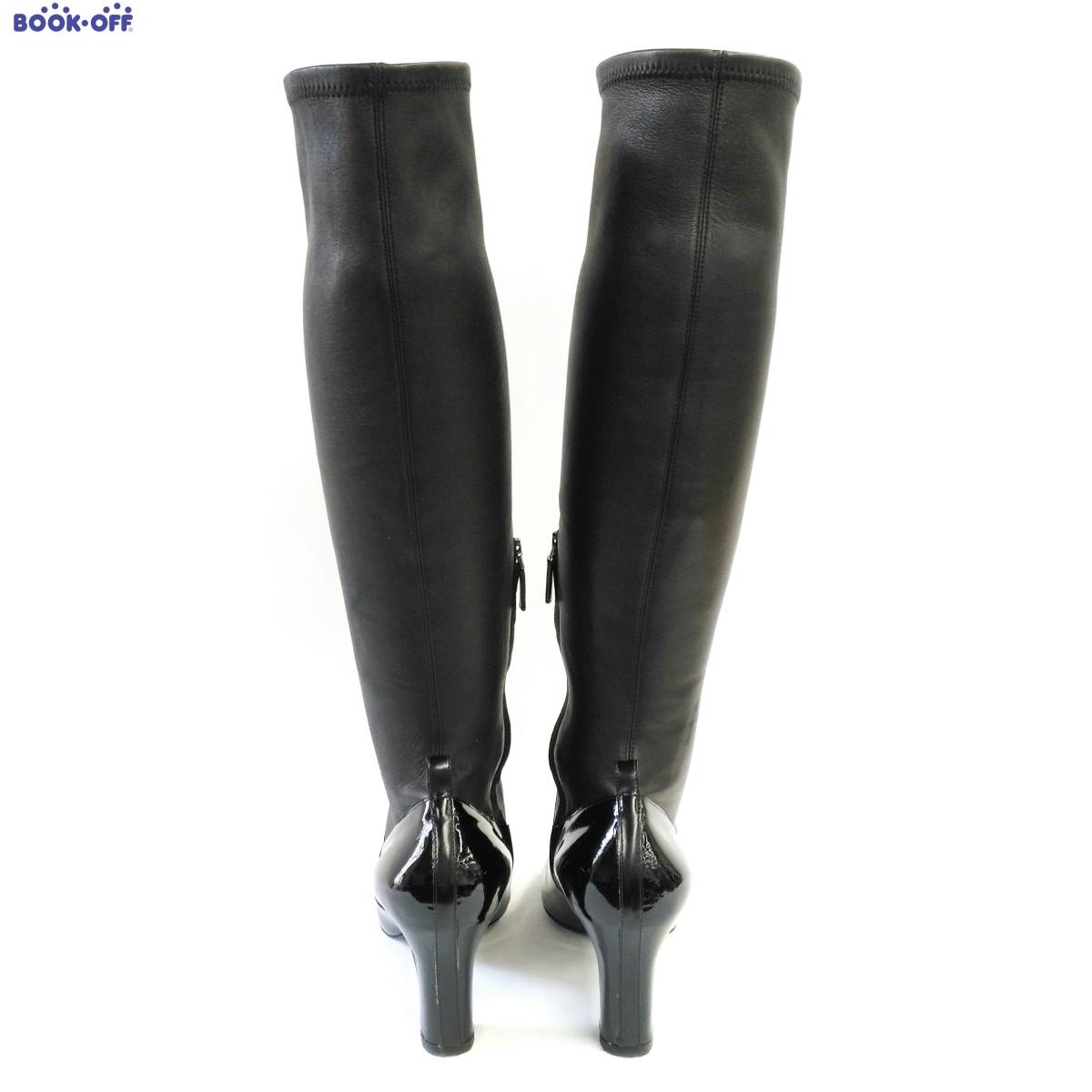 LOUIS VUITTON　ブラック　パテントレザー　ロングブーツ　エナメルブーツ　ブランドシューズ　Size:37 23.5cm LOUIS VUITTON パテントレザー スタートレイルライン パテントレザーレースアップシューズ パテントレザー公式