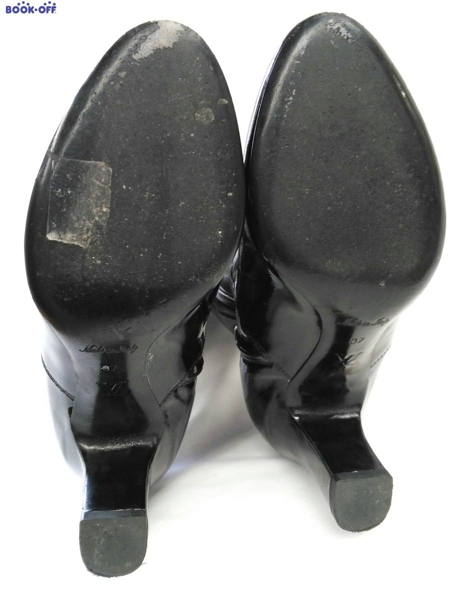 LOUIS VUITTON　ブラック　パテントレザー　ロングブーツ　エナメルブーツ　ブランドシューズ　Size:37 23.5cm LOUIS VUITTON パテントレザー スタートレイルライン パテントレザーレースアップシューズ パテントレザー公式