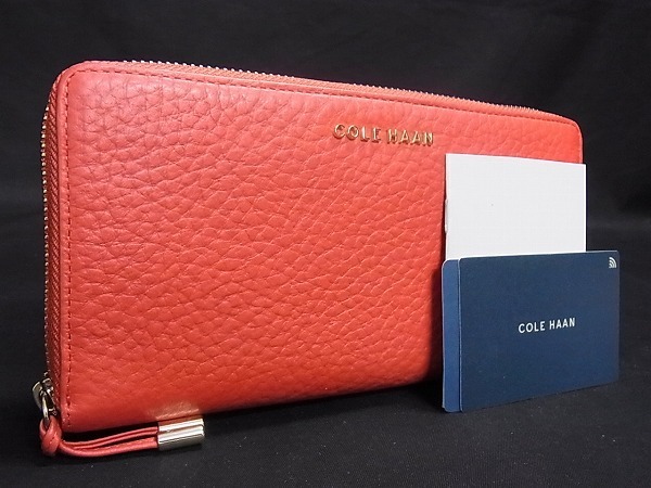 1円 □美品□ COLE HAAN コールハーン ロゴ レザー ゴールド金具