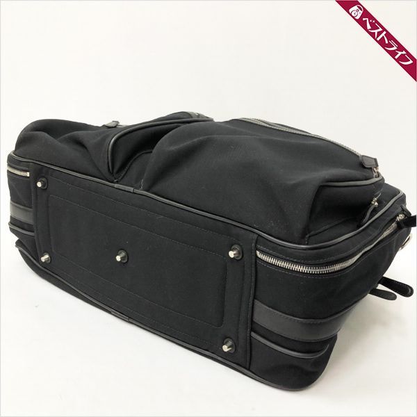 1円 コーチ 2WAY ボストンバッグ ナイロン×レザー 黒 ブラック 旅行