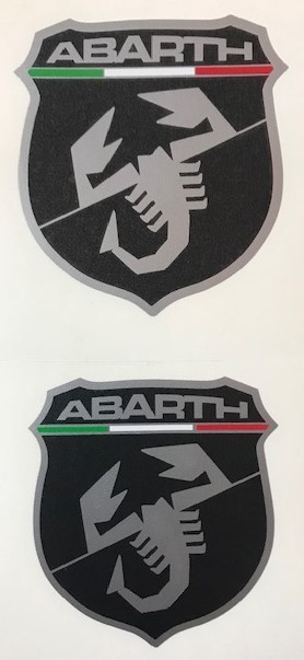 人気SALE，お得 アバルト エンブレム ステッカー カバー 500 595 695 ２層構造 高品質 オーバーレイデカール 前後２枚セット ブラック＆シルバー 数量限定(ステッカー、デカール)｜売買されたオークション情 その他