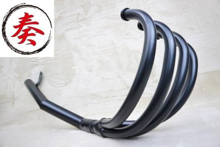 奏[かなで] ショート管 アルミ 黒 分割60.5 ZRX400 後期 / 98年～ブラックZR400E 集合管 ワンピース サイレンサー バッフル ZRX2 旧車