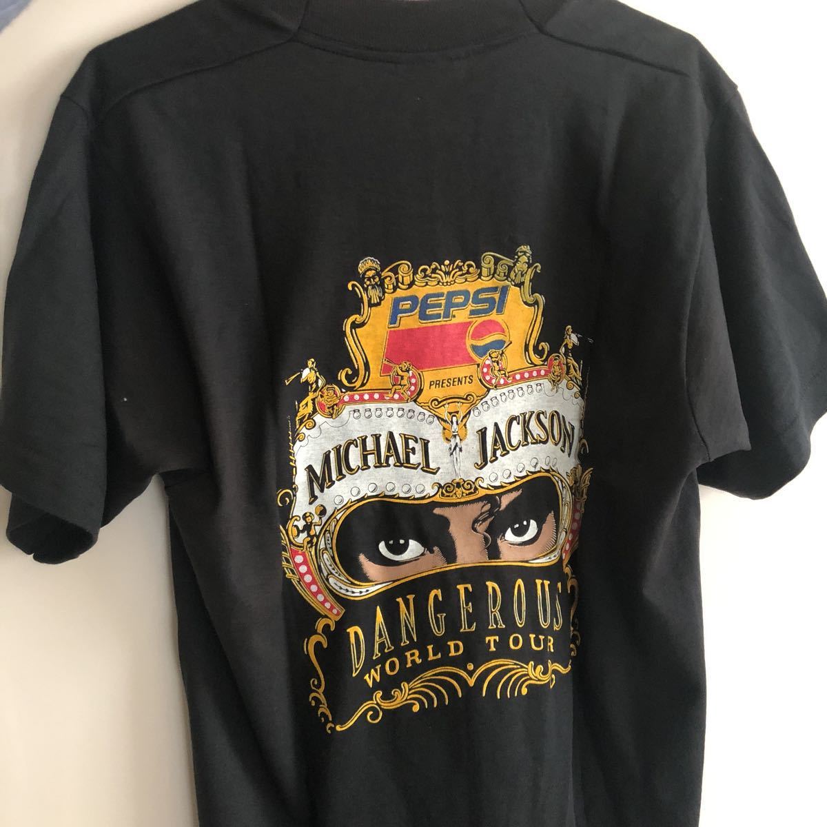 送料無料】マイケルジャクソン Tシャツ ビンテージ 黒 デンジャラス