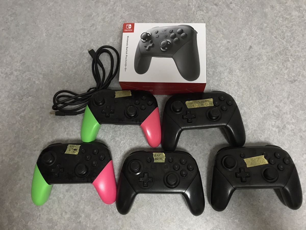 品質保証，お得 1円 ジャンク Nintendo Switch プロコン proコントローラー スプラトゥーン2エディション 任天堂 5個(ニンテンドースイッチアクセサリー)｜売買されたオークション情報、yahooの商品情報をアーカ ニンテンドースイッチアクセサリー