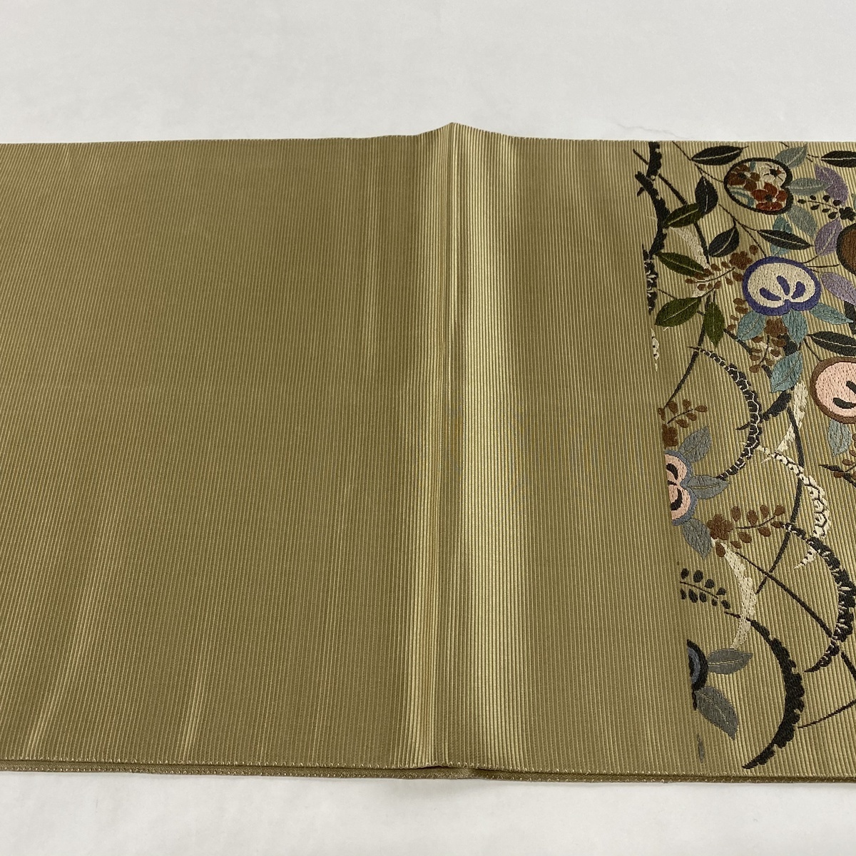 袋帯 袋帯 美品 名品 正絹 美品 名品 落款 橘 雪芝 唐織 ベージュ 六