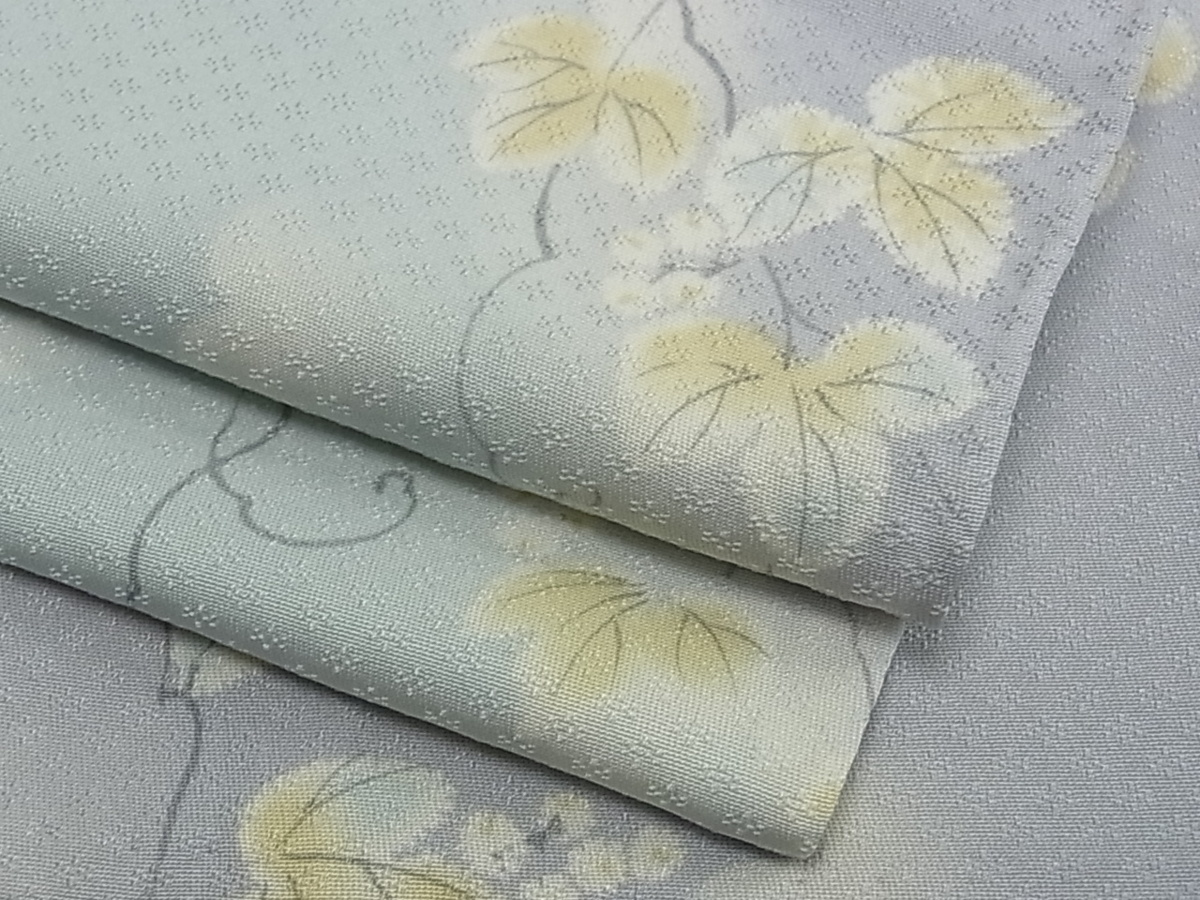 平和屋着物□上質な小紋 単衣 葡萄蔦の葉文 暈し