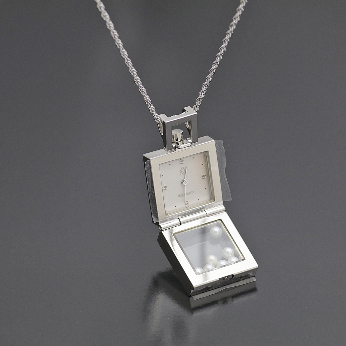 ミキモト ペンダントウォッチ MIKIMOTO パール 新品電池 懐中時計 電池