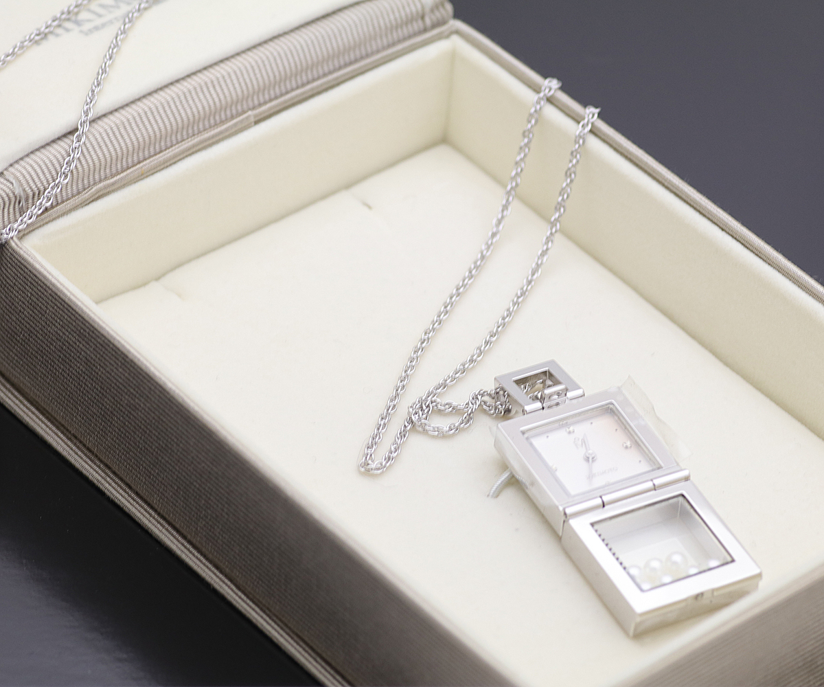 ミキモト ペンダントウォッチ MIKIMOTO パール 新品電池 懐中時計 電池
