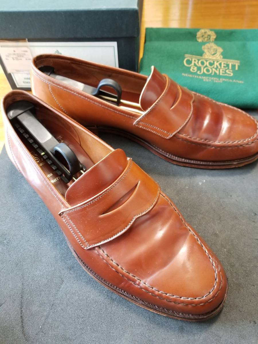 送料込 CROCKETT＆JONES ウイスキーコードバン アンラインド