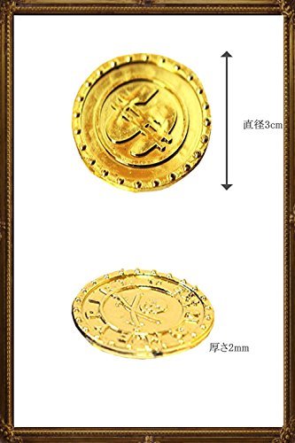 金貨100枚 【SCGEHA】宝箱 アンティーク 風 海賊 パイレーツ 財宝 お宝 金貨 秘宝 ゴールド コイン 100枚 （金_4