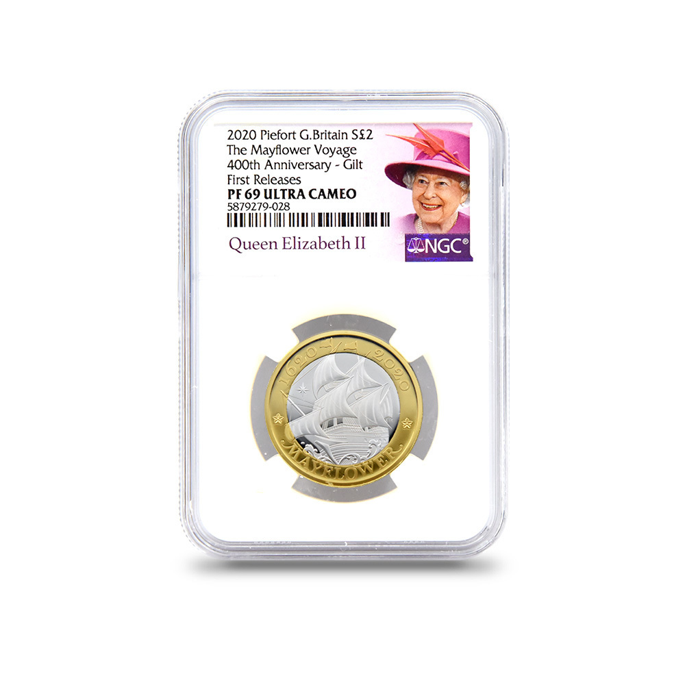 NGC PF69 2020 メイフラワー号400周年 プルーフ 銀貨 2セット イギリス