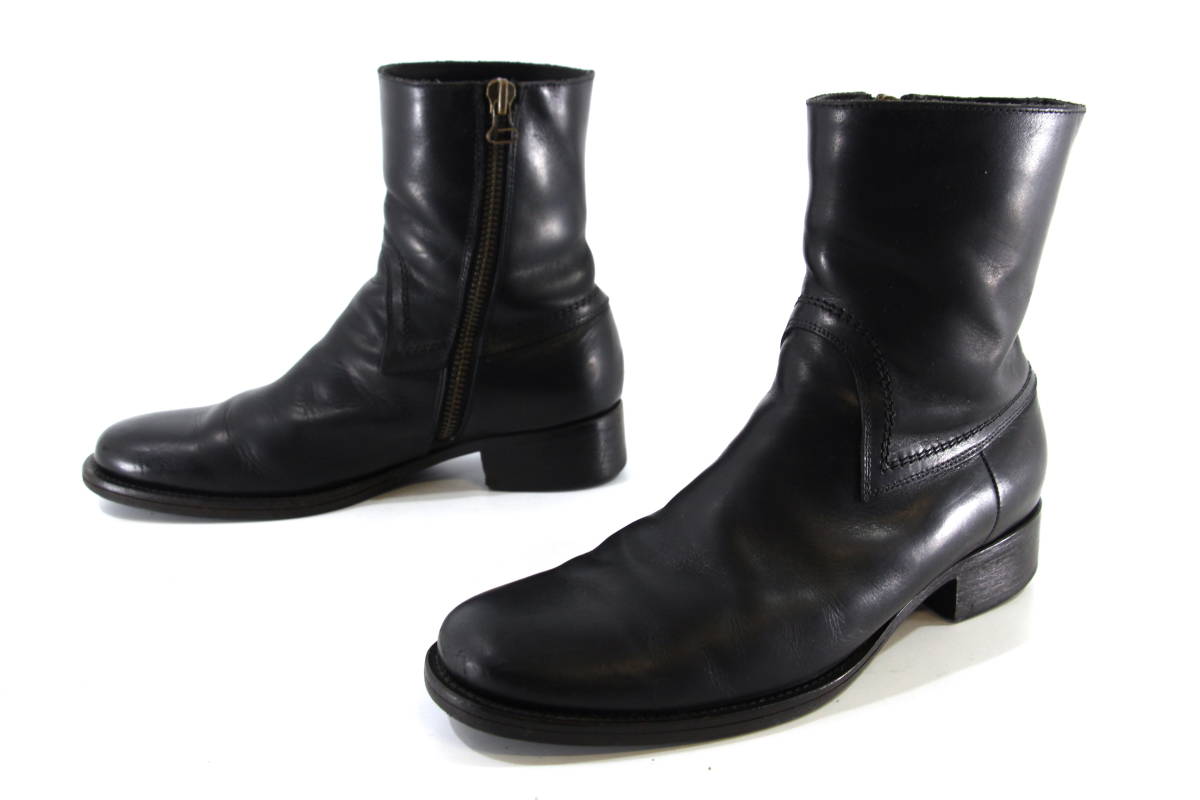 美品】BUTTERO 41 (26～27cm) サイドジップ ブーツ B1120 ブラック 黒 