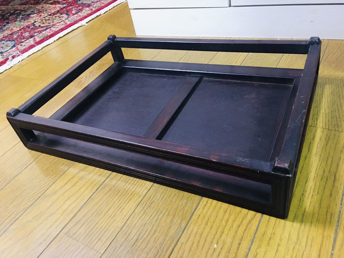 茶道具 古唐木縞黒檀製高足花台 天板花梨玉杢 瘤杢盆栽台 香炉台高さ36.5cm ☆古 唐木 紫檀 花梨 デザイン平台 花台 飾台 香炉台 盆栽 ＜ 検＞透彫