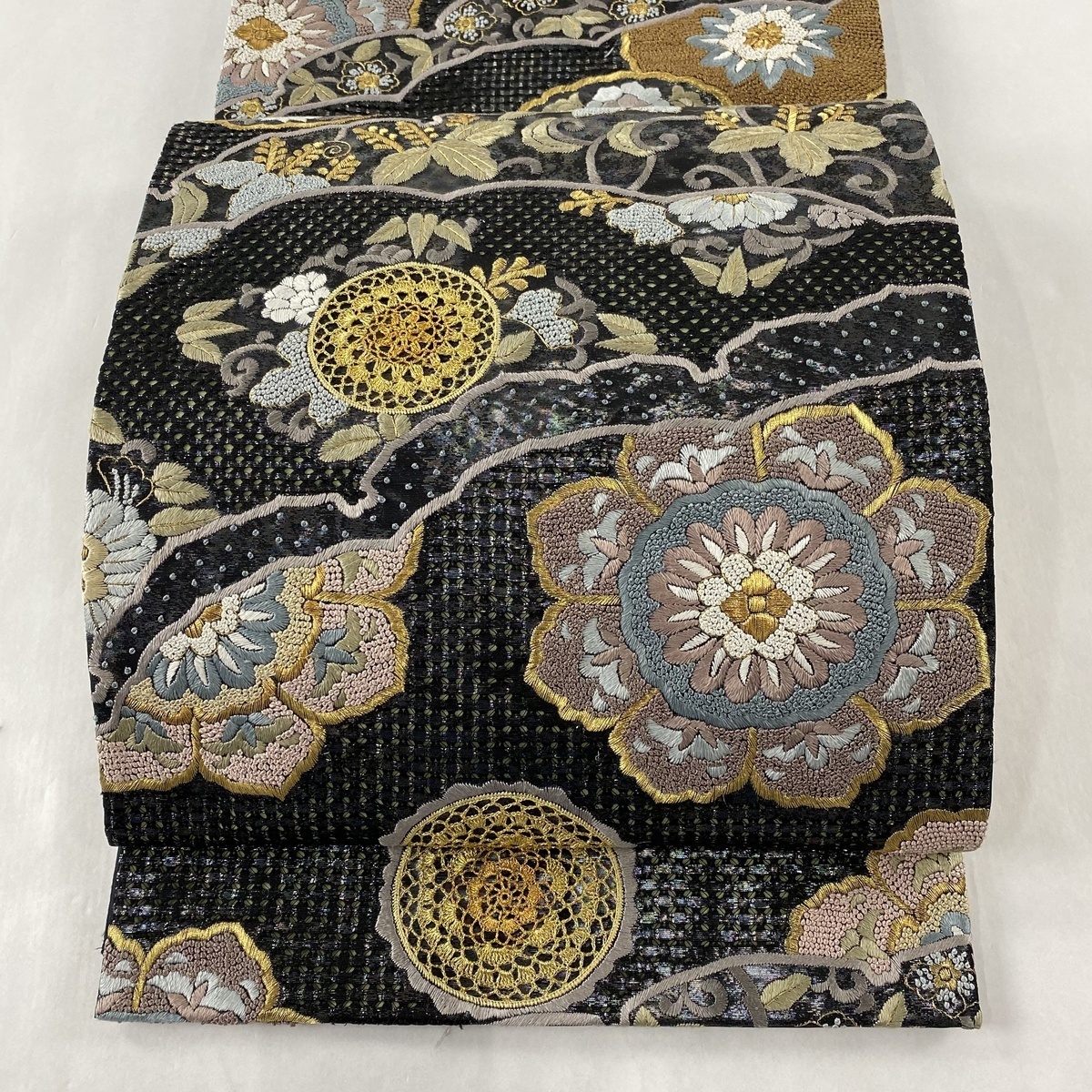 名古屋帯 美品 名品 落款 雪譜本生紬 かわいい うさぎ 月 絞り 