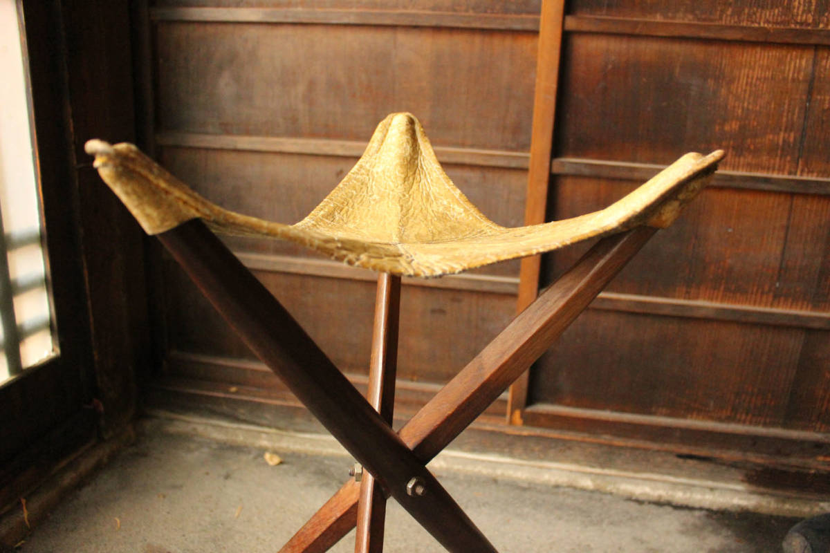 鹿革 樫 折りたたみ スツール 椅子 床几 検 武道具 ピクニック キャンプ アウトドア 腰掛け 折り畳みイス 売買されたオークション情報 Yahooの商品情報をアーカイブ公開 オークファン Aucfan Com