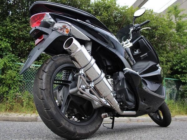 ホンダ PCX125 JF28 オールステンレス製 セミアップマフラー カチ上げ