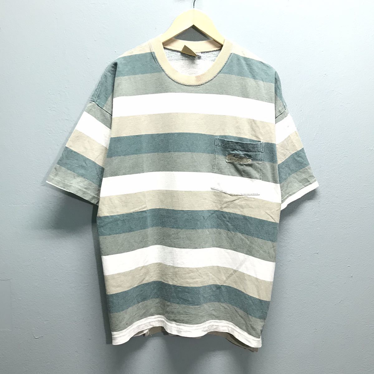 クイックシルバー Tシャツ ベージュ カーキ Quik Silver メンズl 半袖 トップス ボーダー 胸ポケ 80s 90s ビンテージ サーフ 505ii 柄もの 売買されたオークション情報 Yahooの商品情報をアーカイブ公開 オークファン Aucfan Com