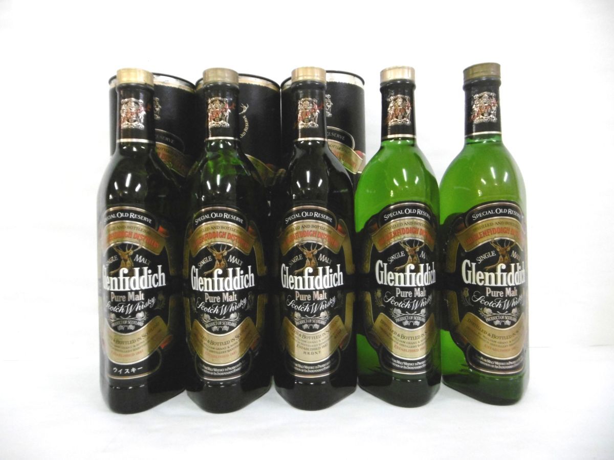 爆買い，品質保証 古酒 未開栓 5本セット Glenfiddich グレンフィディック Pure Malt ピュアモルト SCOTCH スコッチ ウイスキー 箱&times;3 750ml 43% L2599szK(スコッチ)｜売買されたオークション情報、yahooの商品情報をアー スコッチ