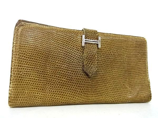 1円 □極上□本物□ HERMES エルメス ベアン クラシック リザード 