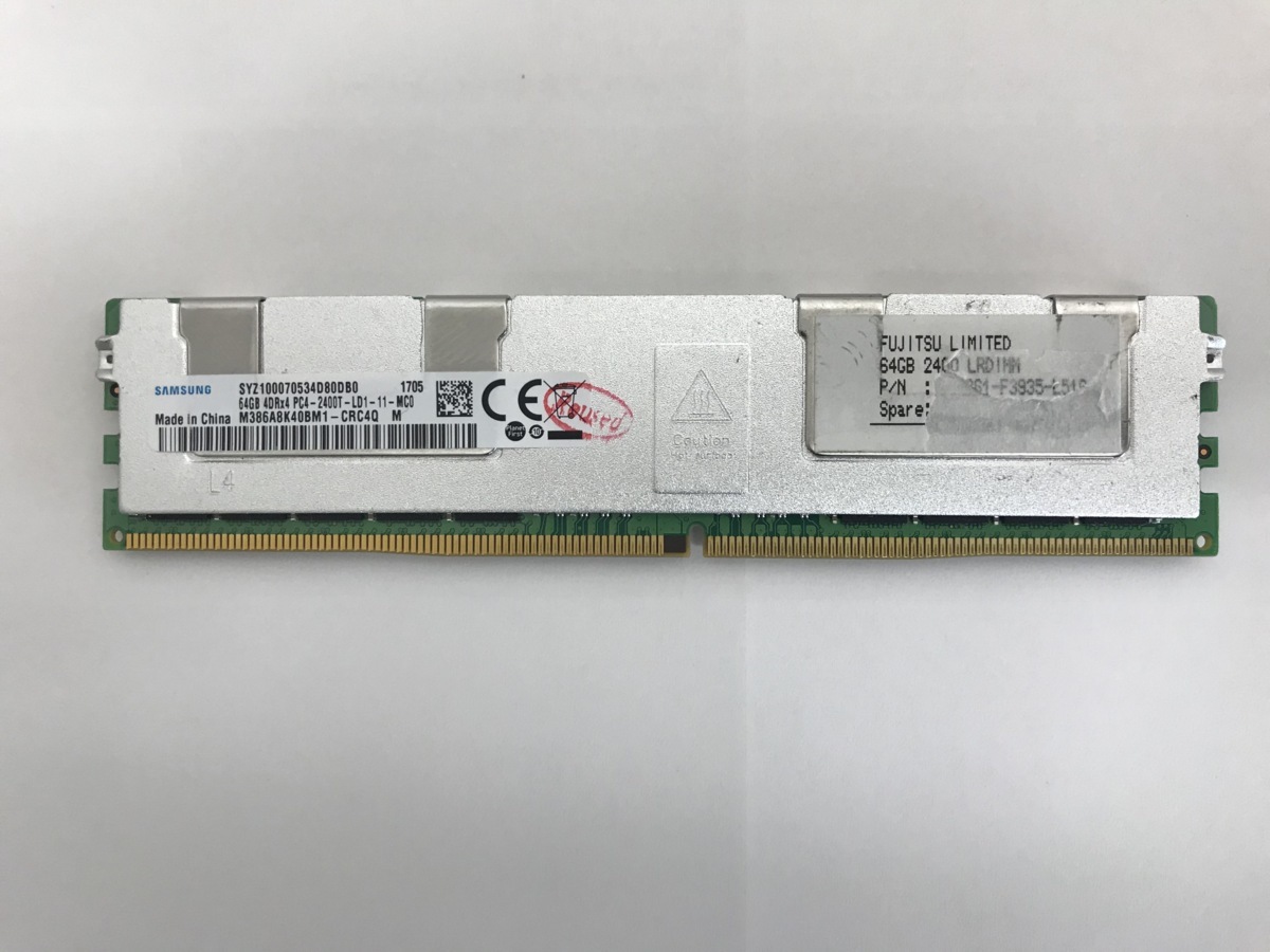 サムスン 64GB PC4-19200 DDR4-2400T-L ECC DDR4 メモリ64GB中古