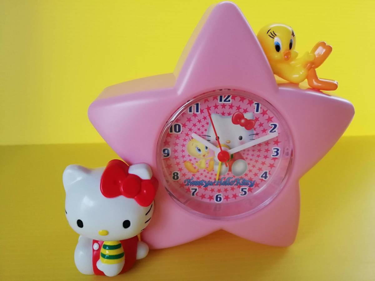 キティ 時計 非売品 トゥイティー＆ハローキティ お星さま時計