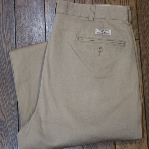  90s Polo Ralph Lauren チノパンツ 34&times;30 ベージュ ANDREW PANT 2タック ストレート コットン チノパン ポロチノ ポロ ラルフローレン(その他)｜売買されたオークション情報、yahooの商品情報をアー 男性用