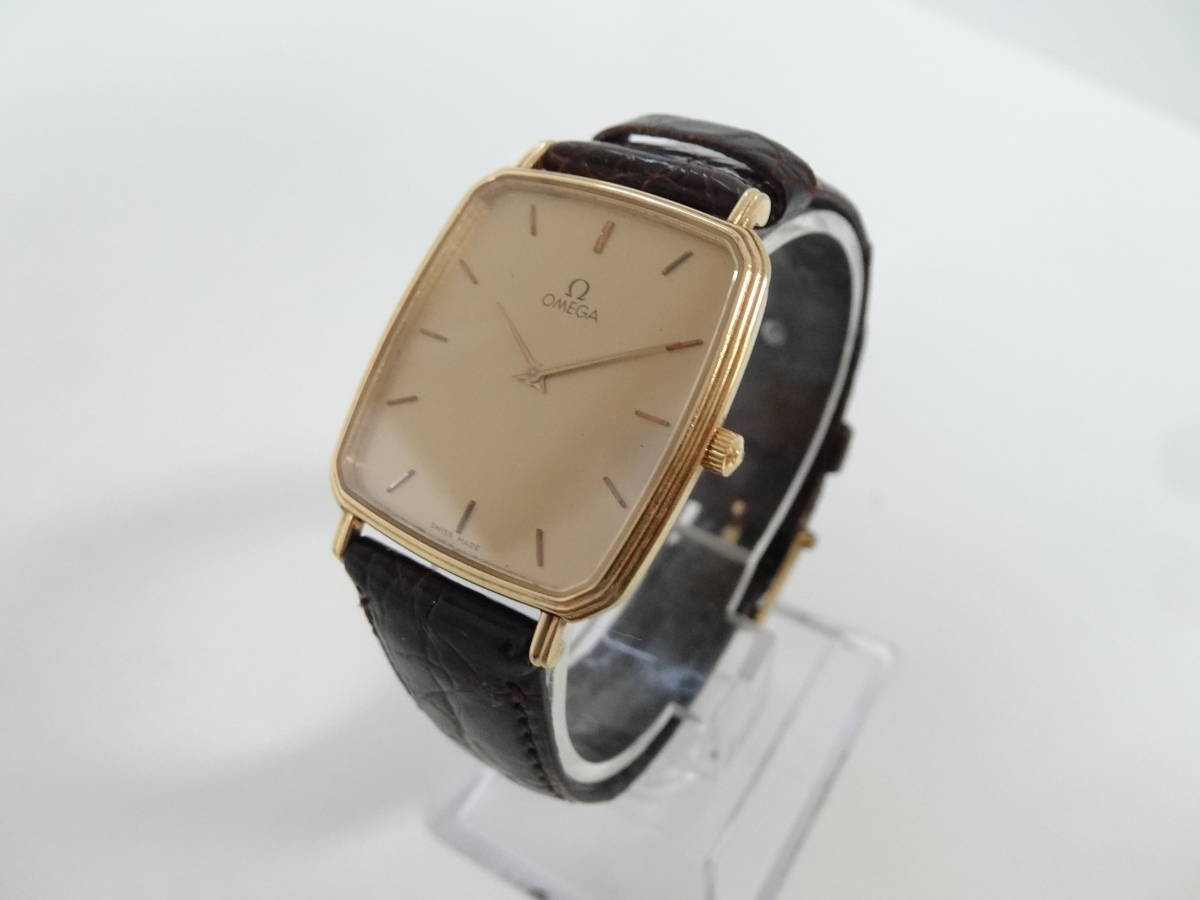 0302-28　0176　腕時計　オメガ　OMEGA　　1377　ゴールド　スクエア　750　メンズ　クォーツ