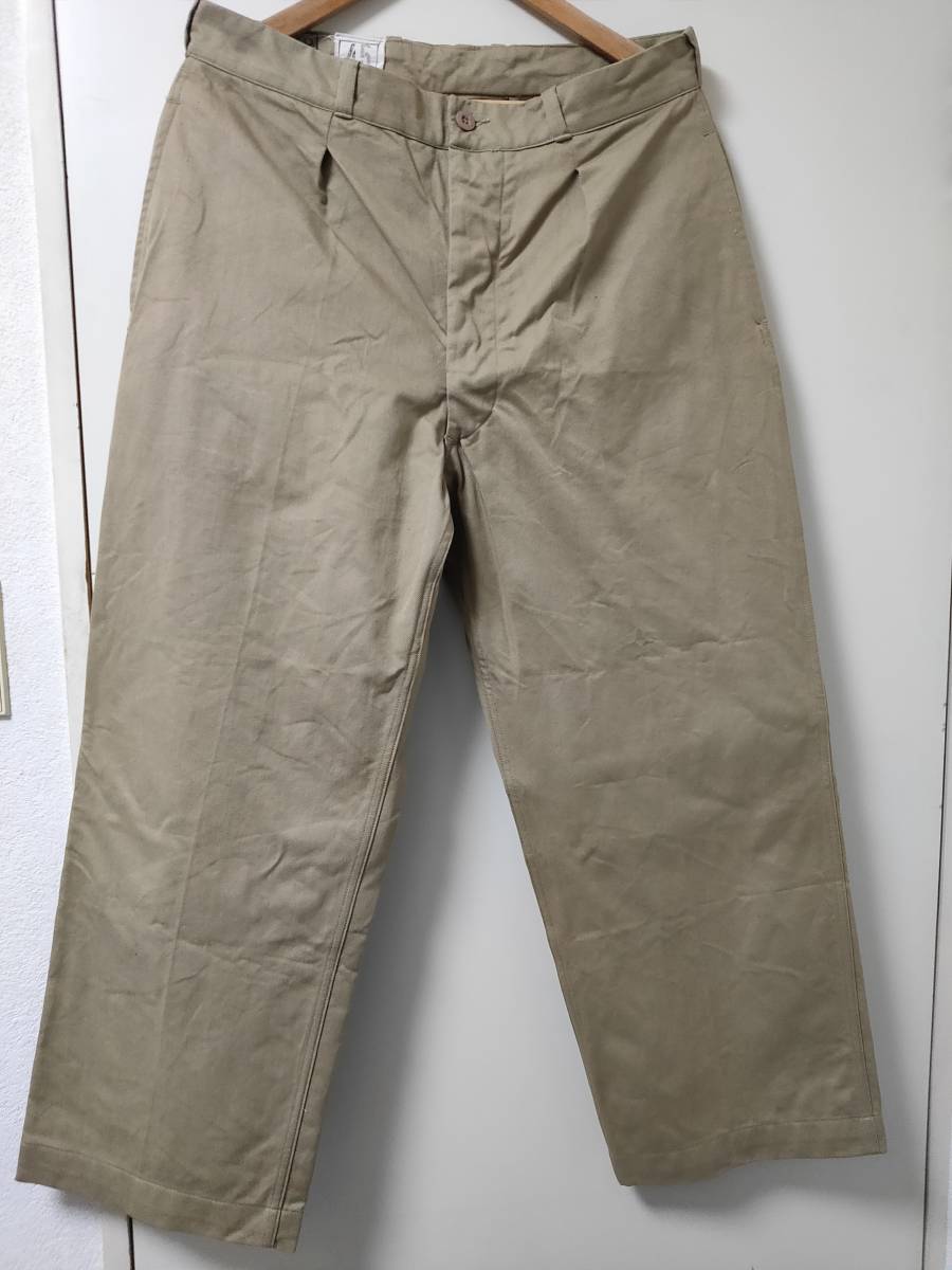 試着のみ フランス軍 M52 チノ パンツ 45 W86L71 ほぼデッドストック50s 60s ビンテージ M47後期 チノパン