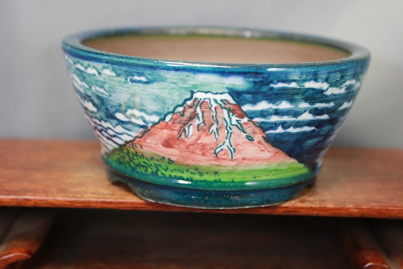 タイアップセール　陶翠　盆栽鉢 盆栽鉢 陶翠庵 陶 長辺 約11.8cm 本店 陶翠庵 盆栽鉢【陶